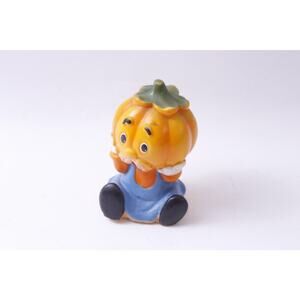 Pumpkin Man, Sitting, Soviet, USSR, Rubber, Figure, 5",Squeaky, Squeezing,